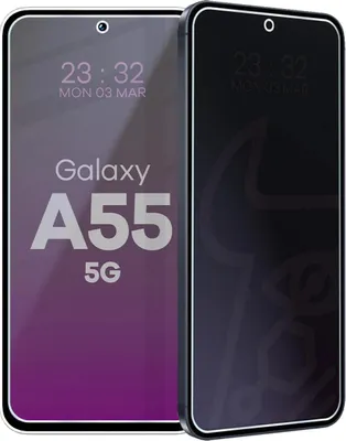 Produktbild von Hybridglas mit Privatschutzfilter für Galaxy A55 5G, Bizon Glass Mule Shadow, Matt