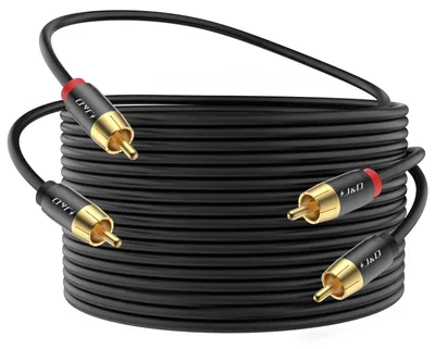Productafbeelding van 2 RCA M/M Stereo Audiokabel 20 FT - Vergulde Koperen Behuizing voor Thuisbioscoop en Hi-Fi Systemen