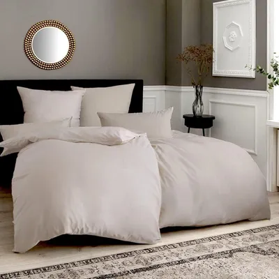 Produktbild von Soifox Bettwäsche Beige 135x200 6tlg. Mikrofaser Reißverschluss