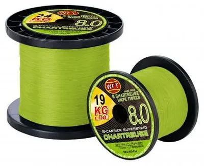 Obrázok produktu pre WFT rybárske vlasce KG 8.0 8-Carrier Super Braid (150 m, chartreuse)