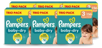 Immagine prodotto di 6 pannolini Pampers Baby-Dry, taglia 3, da 6 a 10 kg - confezione  - 6 pezzi