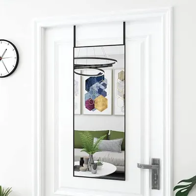 Imagen del producto de Espejo de puerta, color , 40x100 cm, espejo de pared con marco de aluminio y gancho