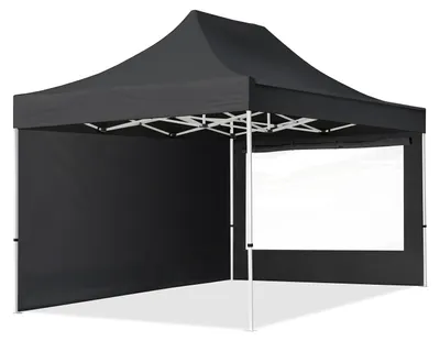 Immagine prodotto di TOOLPORT 3x4,5 m gazebo pieghevole con laterali (finestre panoramiche), ECONOMY acciaio, nero
