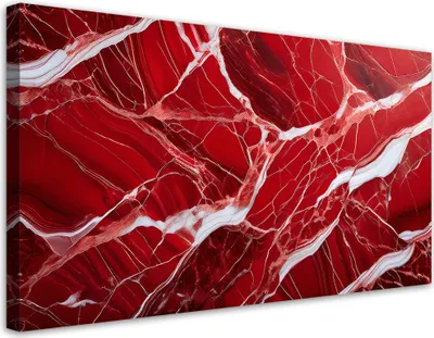 Produktbild von Leinwandbild Rot Marmor Glamour Stein 80x40 Feeby Rot bild für die wand bereit zum aufhängen