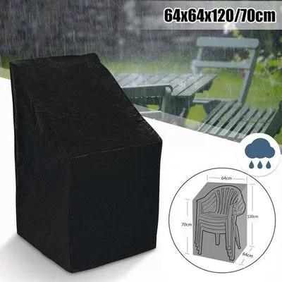 Immagine prodotto di Copri sedia impermeabile - Copri sedia da giardino - Per esterni: giardino, balcone o terrazza - Copertura protettiva contro pioggia e neve - 64 x 64 x 120/70 cm - Nero