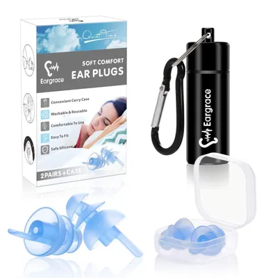 Obrázek produktu pro Špunty do uší pro spaní, 2 kusy, potlačení hluku 32 dB, modré