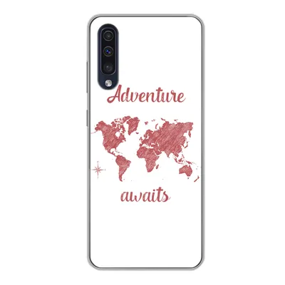Produktbild von MuchoWow® Handyhülle Schutzhülle Hülle für Samsung Galaxy A50 Karte - Sprichwörter - Rosa Silikon Softcase Handy Hülle - Mobiltelefonhülle