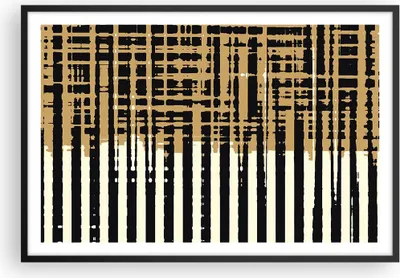 Produktbild von Gerahmtes Poster - Schwarzer Rahmen - Abstraktion Weiß Gürtel - 91,5x61 cm - Wand Bild - Wanddeko - Wandbilder - Kunstposter - Wandposter - Bilderrahmen - Bilder - Kunstdruck - P2BAA91x61-4857