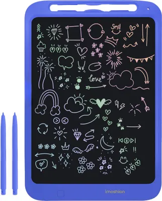 Productafbeelding van imoshion LCD Tekentablet voor kinderen - Met kleurenscherm en 2 pennen - Cobalt Blue