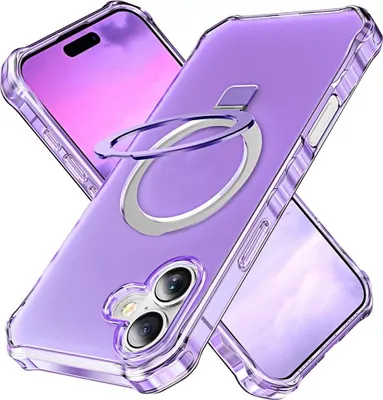 Produktbild von iPhone 17 Hülle - Coverup ShockProof TPU Back Cover mit MagSafe Compatible Ring Kickstand - Violett