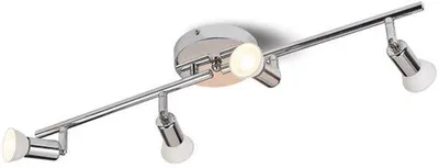 Produktbild von 4-köpfiger LED-Spot für Dachboden, Ausstellungsraum, Aufbau, Hinterwand, Küche, einstellbarer Spot für Hausbeleuchtung - Silber