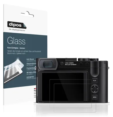 Produktbild von 2x Schutzfolie für Leica Q3 43 - Anti-Shock 9H Folie dipos Glass Kunststoffglas