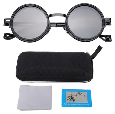 Zdjęcie produktu dla Okulary przeciwsłoneczne z regulowanym stopniem przyciemnienia, średnica 49 mm, soczewki z filtrem ND2-400X, okrągłe okulary polaryzacyjne z regulacją przyciemnienia dla mężczyzn i kobiet, do wędkowania