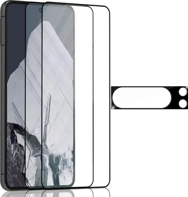 Zdjęcie produktu dla 2-pak Google Pixel 8 Pro Szkło ochronne na ekran & 1-pak ochrona obiektywu - Szkło hartowane 9H - Super jakość 3D
