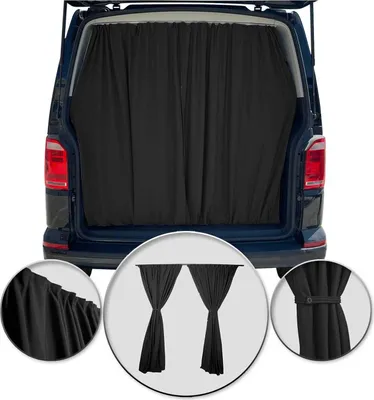 Zdjęcie produktu dla Wykonane na wymiar zasłony przeciwsłoneczne do VW Caddy L1 L2 zasłony tylnej klapy czarne
