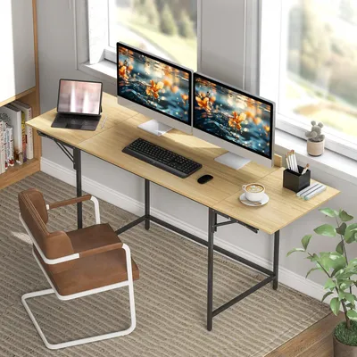 Immagine prodotto di Scrivania pieghevole - Scrivania per computer - Scrivania per l'ufficio domestico - Scrivania da studio - Scrivania per il lavoro da casa