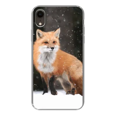 Produktbild von MuchoWow® Handyhülle Schutzhülle Hülle für iPhone XR Fuchs - Schnee - Winter Silikon Softcase Handy Hülle - Schutzdeckel