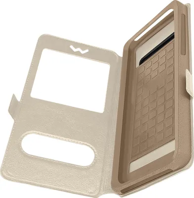 Produktbild von Avizar, Universelle Hülle Smartphones max. 152 x 162 x 81mm, 2 Sichtfenster, Gold
