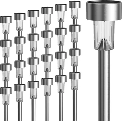 Produktbild von GIGALUMI Solarlampen für außen, Solarleuchten für Garten, 24 Stück, wasserdichte Solar Gartenleuchten für außen Garten, Balkon, Terrasse, Rasen, Wege (Warmweiß)