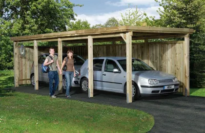 Produktbild von WEKA Flachdach Einzelcarport 617 aus Holz Carport Unterstand Überdachung Flachdach