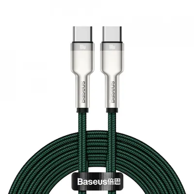 Zdjęcie produktu dla Baseus Cafule Metal Kabel USB-C na USB-C 100W, 2m - Zielony