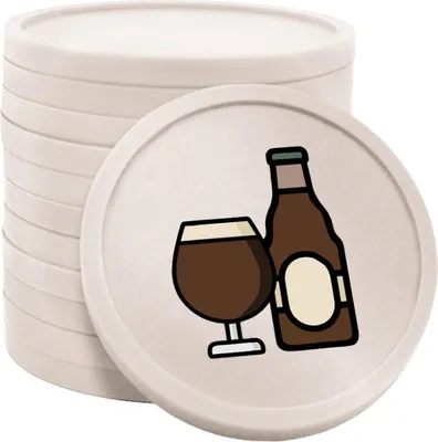 Produktbild von CombiCraft Kunststoff Wertmarken Chips Bierflasche und -Glas in Perlmutt- 100 Stück - Ø29 mm