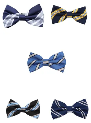 Produktbild von Fabio Farini - 5 Stück Herren Fliegen - Farbton Blau - Männer Querbinder Vorgebunden Blau - Regency Blue