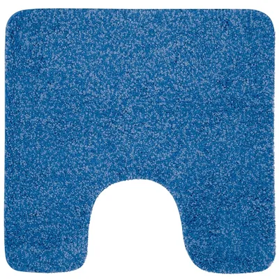 Produktbild von Spirella Badteppich Badematte Duschvorleger Mikrofaser Hochflor | flauschig | rutschhemmend | Gobi | geeignet für Fußbodenheizung | 55x55 cm mit WC Ausschnitt | Blau