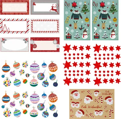 Produktbild von Oblique Unique Weihnachten Sticker Set - Weihnachtliche Aufkleber zum Dekorieren Basteln für Geschenke Grußkarten Advent Deko
