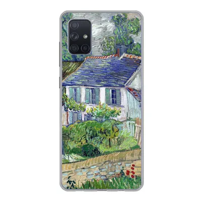 Produktbild von MuchoWow® Handyhülle Schutzhülle Hülle für Samsung Galaxy A71 Haus in Auvers - Vincent van Gogh Silikon Softcase Handy Hülle - Kartenbesitzer