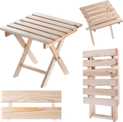 Image de KADAX Table basse pour chaises longues Nature 39x37cm