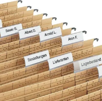 Produktbild von Beschriftungsschilder für Hängeregister weiß, 250 St.