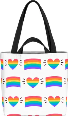Produktbild von VOID Regenbogen Farben Herz Tasche 33x33x14cm,15l Einkaufs-Beutel Shopper Einkaufs-Tasche Bag