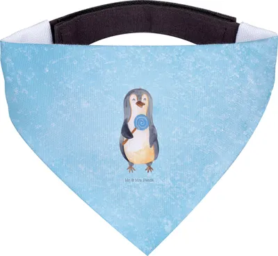 Produktbild von Mr. & Mrs. Panda Hundeschal Pinguin Lolli - Eisblau - Geschenk, Spruch, Süßigkeiten, Tuch, Hundehalstuch, Heißhunger, Hunde Halstuch, Für, Naschen