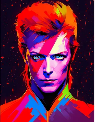 Produktbild von Malen nach Zahlen mit einem Rahmen Gemälde - Neo Bowie 40x50 cm