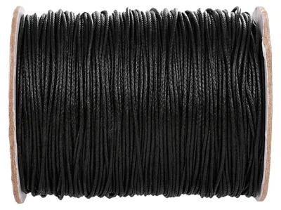 Makramee-Kordel 1,5 mm x 180 m, gewachst, schwarz