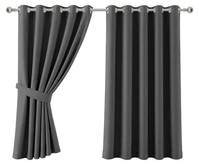 Imagen del producto de Cortina opaca con ojales - 80 a 90 % de bloqueo de luz - 100 % poliéster - Lavable a máquina - Para dormitorio y salón