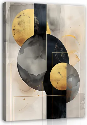 Zdjęcie produktu dla Pictures Abstract Gold Art Deco Modern 100x75 cm XXL obraz na płótnie canvas obrazy na ścianę salon sypialnia