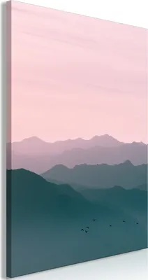 Produktbild von Vliesstoff Leinwandbild - Mountain At Sunrise (1 Part) Vertical 60x90 cm Landschaften c-B-0419-b-a