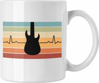 Produktbild von Trendation - Gitarrenspieler Geschenk Tasse Männer Frauen Gitarre Geschenkidee Gitarristen Gitarrist Geschenke (Weiß)