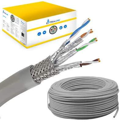 Productafbeelding van Extralink CAT7 SFTP S/FTP Indoor Netwerkkabel Cat. 7, 305 m, 10 Gb/s, 600 MHz, 100% koper