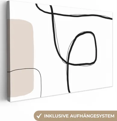 Produktbild von MuchoWow® - Leinwandbilder - Abstrakt - Pastell - Minimalismus, Wandbild, Wanddeko Bilder Wohnzimmer, 120x80 cm