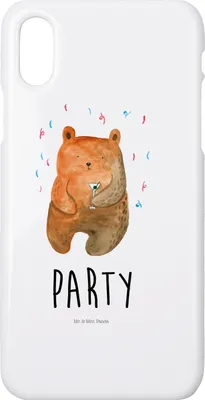 Produktbild von Mr. & Mrs. Panda Iphone 10 Handyhülle Bär Party - Weiß - Geschenk, Feiern, Teddybär, Geburtstag, Handy, X, Geburtstagsgeschenk, Cover, Lustig, Hülle