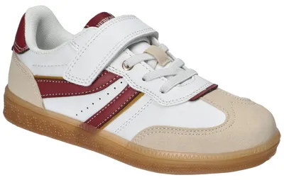 Produktbild von American Club ES211, Kinder Sportschuhe Klettverschluss Leder-Einlegesohle Kautschuksohle, Weiß/Rot 35