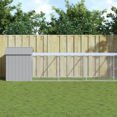 Immagine prodotto di Gabbia per polli con corridoio Grigio chiaro 117x813x123 cm Acciaio zincato