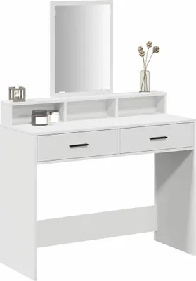 Produktbild von "2026 Aktion"Schminktisch Modernes Design - Kosmetiktisch/Frisiertisch - mit Regal Weiß 100x41x140 cm Holzwerkstoff DEMöbel 9453878