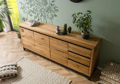Produktbild von MASSIVMOEBEL24 Sideboard Wildeiche 210x45x85 natur geölt VILLANDERS #152