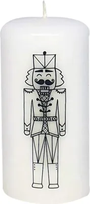 Produktbild von Weihnachtskerze Nussknacker schwarze Silhouette 140 x Ø 70 mm, 1 Stück
