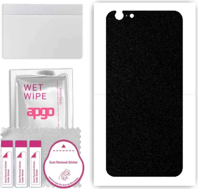 Produktbild von apgo Rückseite Schutzfolie, Skin, kompatibel mit Apple iPhone 6s, Hinten Displayschutzfolie aus Vinylfolie, kratzfest, einfache Montage - Mattschwarz