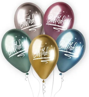 Produktbild von GoDan 5 Lufballons Shiny Premium Happy Birthday